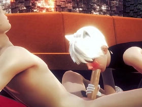 Yaoi Femboy - Alan Handjob and blowjob - Sissy Trap Crossdresser Anime Manga Japanese Asian Game Porn Gay all chinese gay porn sites