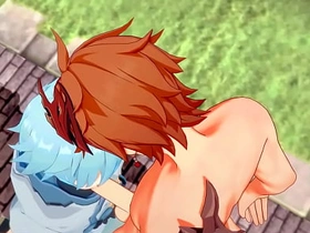Genshin Impact Yaoi - Tartaglia x Chongyun blowjob and anal with creampie - Sissy crossdress Japanese Asian Manga Anime Game Porn Gay asian daddy porn gay