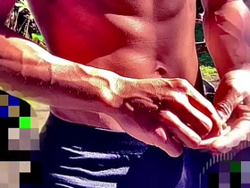 前編【個人撮影】逞しい肉体、日本の消防士の乳首、痛みと快感の板挟みで涎を垂らしながらチンポをしごく変態映像…！ japanese gay breeding porn