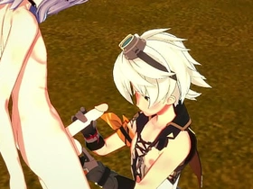 Genshin Impact Yaoi- Bennett Handjob and fucked by Razor - Japanese asian manga anime game porn gay japan bath gay porn