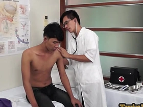 Skinny Asian enjoys anal playing from his geeky doctor free japan gay porn