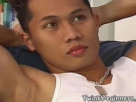 Sexy Asian twink loves jerking off asian delivery boy gay porn