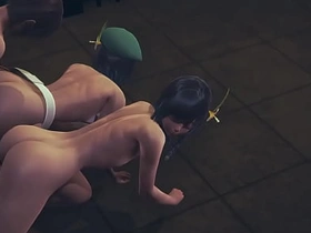 Genshin Impact Yaoi - 2 Venti Dildo and threesome - Sissy crossdress Japanese Asian Manga Anime Game Porn Gay str8 asian gay porn